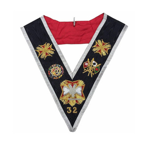 Collier de Rite Écossais Fait Main 32ème Degré, Régalia Cérémonielle de Luxe, Régalia Fraternelle Premium, Fabrication Artisanale OEM - Product Image 1