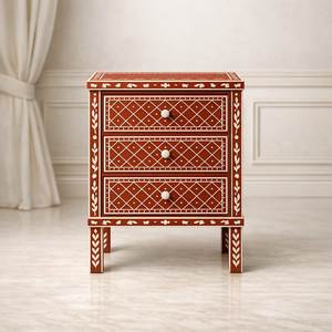 Cabinet de rangement moderne de luxe à motifs floraux avec incrustations en os, finition polie, pour salon, chambre, salle à manger, entrepôt, maison - Product Image 3