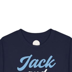 T-shirt Familial à Motif Bleu Marine en Coton Doux, Col Rond, Manches Courtes, Vêtement Décontracté Quotidien Tendance - Product Image 5