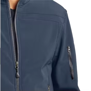 Men_s Stand Collar Softshell Golf Jacket with Zipper Closure Varsity Style <b>Plain</b> Dyed OEM Service Available - Product Image 3