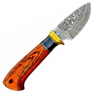 Cuchillo de Hoja Fija de Acero de Damasco, Duradero y Multiusos, para Campismo y Actividades al Aire Libre - Product Image 2