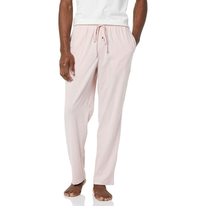 Pantalon de jogging décontracté pour homme en coton rose clair, taille élastique avec cordon de serrage, coupe droite, respirant, poids moyen, idéal pour l'automne - Product Image 2
