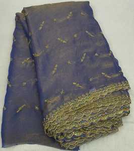 Sari Lehenga de Diseñador con Bordado Floral de Lentejuelas de Seda Mose, Tejido 100% de Tela de Seda, Revestimiento de PA, Punto de Trama de Peso Medio - Product Image 5