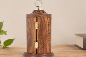 Farol Decorativo Rústico de Madera de Acacia Hecho a Mano, Ecológico y Duradero, Portavelas Colgante para Hogar, Jardín, Patio, Boda - Product Image 3