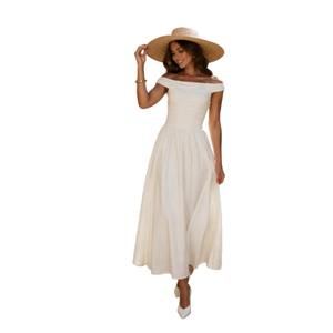 Wholesale Women's Light Blue Halter Maxi <b>Dress</b> Sleeveless <b>Loose</b> Printed Breathable Eco-Friendly 100% Cotton Washable Beach Party - Product Image 3