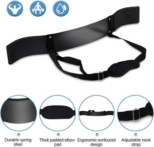 Support d'épaule et de cou en néoprène métallique sur mesure avec rembourrage et design incurvé pour l'entraînement des biceps - Product Image 4