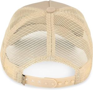 Custom Design Khaki Mesh Breathable Waterproof Trucker Hat Embroidery Patch Adjustable 6-Panel Casual <b>Cap</b> for Adults All Seasons - Product Image 5