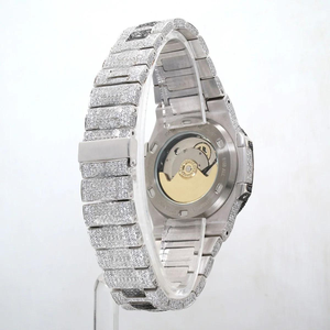 Reloj de Lujo Midnight Royale Iced Black Diamond Bezel, Edición Limitada, Estilo Hip Hop, Esfera Morada Sunburst, Movimiento Mecánico Automático - Product Image 3