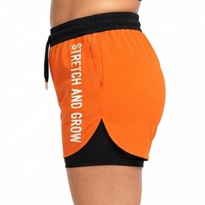 Shorts Deportivos de Doble Capa para Mujer, Tallas Grandes, con Cordón Ajustable en la Cintura, Shorts de Compresión Internos 2 en 1, Ropa Deportiva para Mujer - Product Image 3