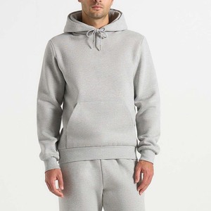 Sudadera con Capucha para Hombre, Corte Regular, Color Gris Sólido, Poliéster, Felpa Francesa, Estilo Casual para Otoño, Diseño con Bolsillos, Tejido Transpirable - Product Image 3