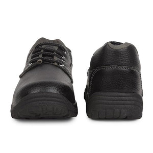 Men Leather Steel Toe Safety Shoes Lace-up Anti-smashing Factory Use <b>Work</b> Boots Breathable Mesh <b>Waterproof</b> Rubber Outsole - Product Image 6