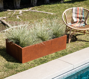 Large Outdoor <b>Planter</b> Garden Corten Steel Rectangular <b>Planter</b> <b>Box</b> - Product Image 1