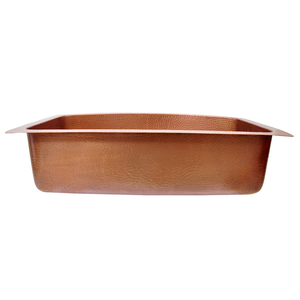 Évier de cuisine en cuivre martelé fait main en forme de D, à cuve unique, avec tablier frontal, style ferme, cuve profonde pour cuisine moderne - Product Image 4