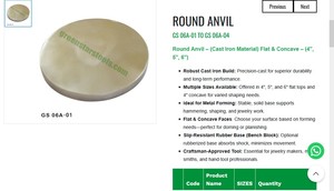 Enclume ronde en fonte, plate et concave, pour outils de bijouterie, outil de façonnage de métaux, bloc de travail pour banc, 4, 5, 6 pouces |   Numéro d'article GS-06A-01 - Product Image 3