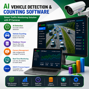 Logiciel de comptage de véhicules par IA |   Analyse du trafic des caméras IP ONVIF |   OEM et ODM disponibles - Product Image 1