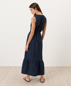 Cotton Midi <b>Dress</b> Summer Midi <b>Dress</b> Tiered Fit & Flare <b>Dresses</b> Women Tiered Midi <b>Dress</b> <b>Elastic</b> Waist for Women's Daily Wear - Product Image 4