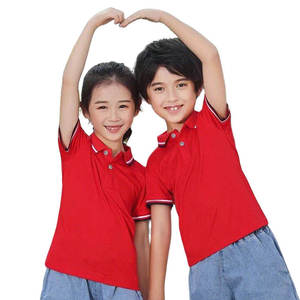 Nouveaux polos écologiques pour garçons et filles, uniforme scolaire, manches courtes, col teint en fil, piqué, t-shirts de golf pour enfants - Product Image 2