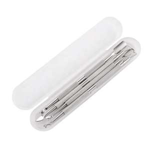 Outil professionnel portable pour le nail art, pousse-cuticules double face en acier inoxydable à lame courbée pour ongles ANAAIF - Product Image 1