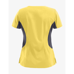 Tenues médicales OEM pour femmes, col en V, nylon et élasthanne, vêtements de travail d'hôpital, uniforme confortable, respirant, sur mesure - Product Image 3