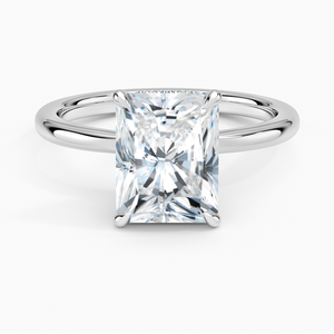 BOJ <b>Ring</b> 0101 Radiant Cut 925 <b>Silver</b> Halo Stone Prong Setting <b>Solitaire</b> Diamond <b>Ring</b> 2ct D Color VVS1 Moissanite GRA Certified - Product Image 1