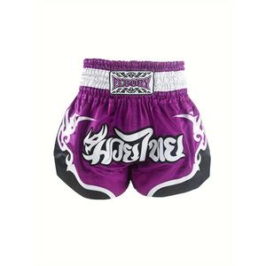Pantalones Cortos de Muay Thai de Alta Calidad con Logotipo Personalizado, Pantalones Cortos de Boxeo Bordados, Ropa Deportiva de MMA, Pantalones Cortos de Entrenamiento de Kickboxing de Poliéster y Nailon - Product Image 2
