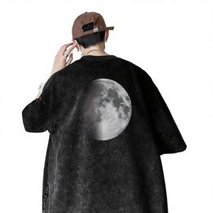 Camiseta Personalizada de Alta Calidad, Verano, Poliéster/Algodón, Tejido de Punto, Estilo Vintage, Lavado Ácido, Corte Regular, Antiarrugas, Manga Corta, Lisa - Product Image 2