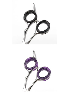 8 paires de ciseaux à anneaux pour les doigts, pour la coiffure et l'entretien des animaux, ensemble d'anneaux en silicone multicolores, prise US - Product Image 2