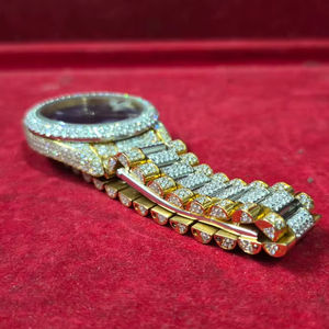 Reloj de Buceo de Lujo de Alta Gama, Clásico, Digital, con Diamantes de Moissanita Antiguos, Personalizado, de Acero Inoxidable, Estilo Hip Hop, con Cristal de Zafiro - Product Image 1