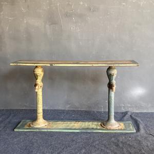 โต๊ะคอนโซลไม้ฐานปั๊มมือวินเทจ คอลเลคชั่นที่ดีที่สุด งานศิลปะโบราณจากเทือกเขาหิมาลัย - Product Image 4