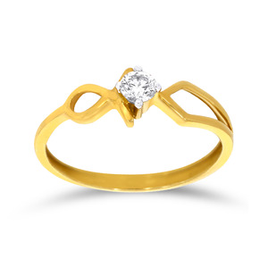 Bague en or pour femme, bague en diamant, pierre ronde brillante, or rose 18 carats, 2,9 g, sertissage halo, cadeau élégant, finition haut de gamme - Product Image 1