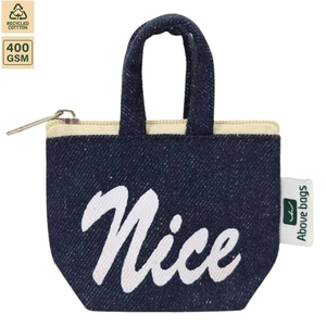 Pochette de maquillage en denim 400 GSM, trousse de toilette de voyage 10,5x7,5x3,5 cm, logo personnalisé, vente en gros, OEM, marque privée, commande en gros, modèle SS339 - Product Image 2