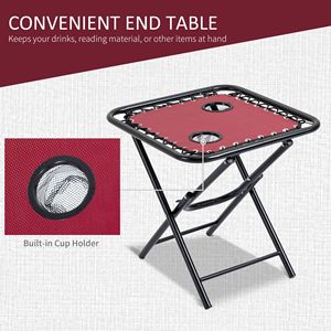 Set di Mobili da Esterno Moderno in Alluminio a 3 Pezzi con Sedie Reclinabili Grigie e Tavolino Laterale per Bordo Piscina e Campeggio - Product Image 5
