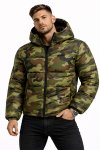 Chaqueta Acolchada con Capucha Verde para Hombre, Impermeable, Transpirable, Ecológica, con Forro de Algodón, para Invierno - Product Image 6