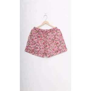 Ensemble 2 pièces décontracté pour femme, automne 2024, 100 % coton tissé, motif floral, respirant, taille élastique, manches courtes, lavable en machine, Hand Block26 - Product Image 3