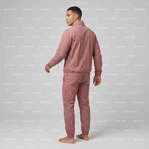 Ensemble survêtement homme en nylon coupe-vent personnalisé, veste et pantalon de jogging, couleurs contrastées, léger - Product Image 6
