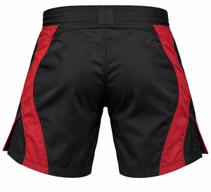 <b>Men's</b> Black <b>Red</b> Color Blocked Sport <b>Shorts</b> With Side Stripe Drawstring Waist Quick Dry Training Wear - Product Image 2