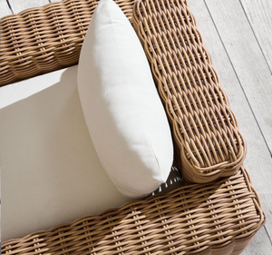 Juego de Sofás de Exterior de Madera de Teca Sólida de Lujo, Diseño con Cojines de Ratán Sintético Tejido a Mano, Ecológico e Impermeable para Hotel - Product Image 5