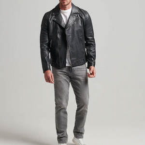 Veste en cuir véritable de style tendance, logo personnalisé imprimé, veste pour homme respirante et écologique, toutes tailles disponibles - Product Image 3