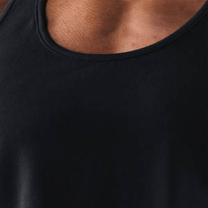 Camisetas sin mangas para hombre, casuales, acanaladas, de algodón, para gimnasio, fitness, correr, transpirables, de color liso, con logo personalizado - Product Image 3