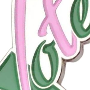 Broche décorative en émail « Pretty Girl Vote » rose et verte, accessoire de mode pour femme, inspiré des sororités, idéal pour les réunions - Product Image 6