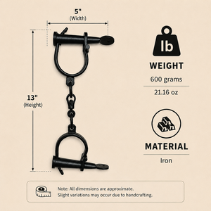 SHUBHAM Ensemble de menottes en métal antique, nickel noir, menottes en fer à double verrouillage, objet de collection et décoration - Product Image 6