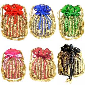 Pochette de soirée élégante en perles avec bandoulière plaquée or, doublure en polyester résistante à l'eau, idéale pour les fêtes et mariages - Product Image 1