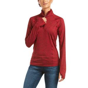 Chemise d'équitation respirante à manches longues pour femme, en spandex/polyester extensible dans quatre directions, avec fermeture éclair, sous-vêtement de base pour l'équitation - Product Image 1