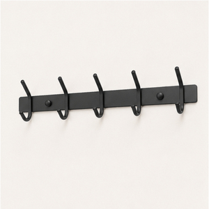 Support mural classique pour ustensiles de cuisine, gain de place, rail de rangement noir mat pour casseroles et poêles, pour l'organisation de la cuisine - Product Image 1
