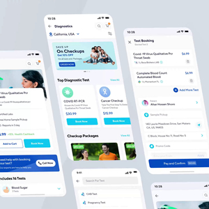 Développement d'applications mobiles RoyalCraft pour la réservation de tests en laboratoire (Android/iOS) avec collecte d'échantillons, paiements en ligne et planification d'appointements - Product Image 1