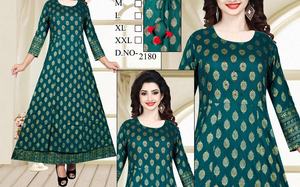 Largo indio kurtis Primavera Verano vestido Floral señoras estilo Casual vestido largo Maxi vestido de las mujeres impresión Floral - Product Image 4