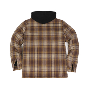 Sweat à capuche en flanelle épaisse et chaude pour homme, doublé polaire à carreaux, avec fermeture éclair, idéal pour l'hiver, personnalisable avec logo - Product Image 2