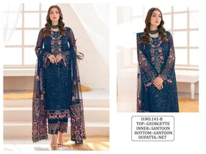 Robe spéciale et magnifique, qualité excellente, couleur étonnante, costume Salwar en Georgette Fox et Dupatta avec broderie, mode féminine - Product Image 1