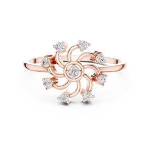 แหวนหมั้นเพชรสีทอง14K สำหรับผู้หญิงแหวนหมั้นแบบกำหนดเองสไตล์ชาติพันธุ์ราคาตรงจากโรงงานสำหรับงานแต่งงานและวันครบรอบ - Product Image 2