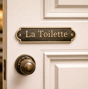 Brass French Toilet Sign La Toilette Door <b>Plaque</b> <b>Engraved</b> Bathroom Door Sign Vintage WC Restroom Nameplate Decorative Brass Wall - Product Image 6